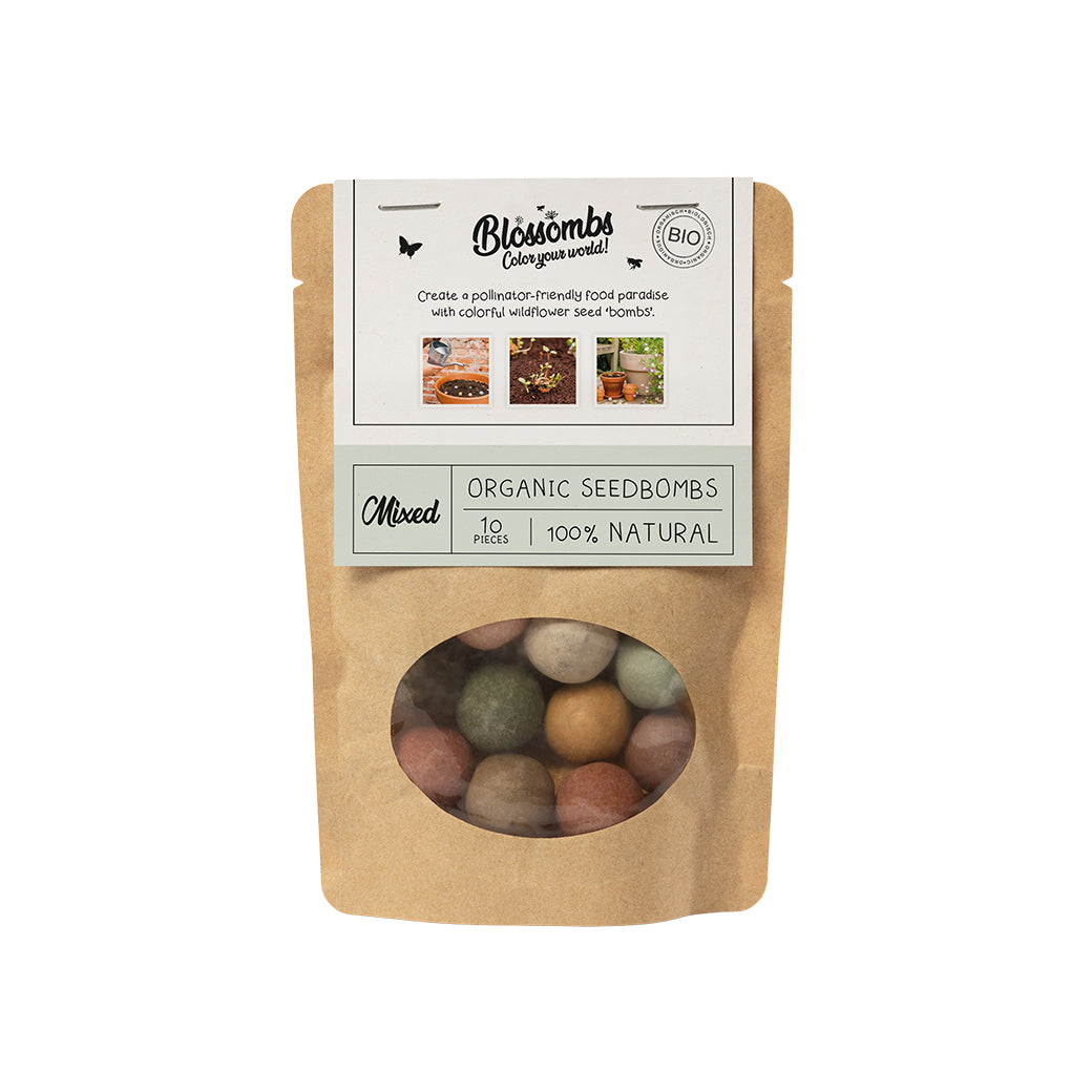 Kraft zak (met 10 of 25 Blossombs Bloembommetjes)