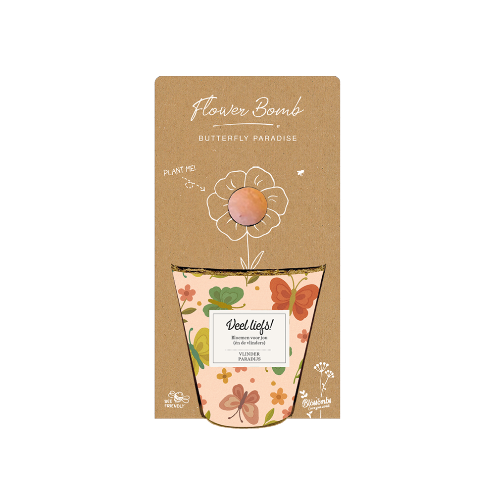 Grow Kit "Veel liefs!" met Vlinder Mix Zaadbommetje