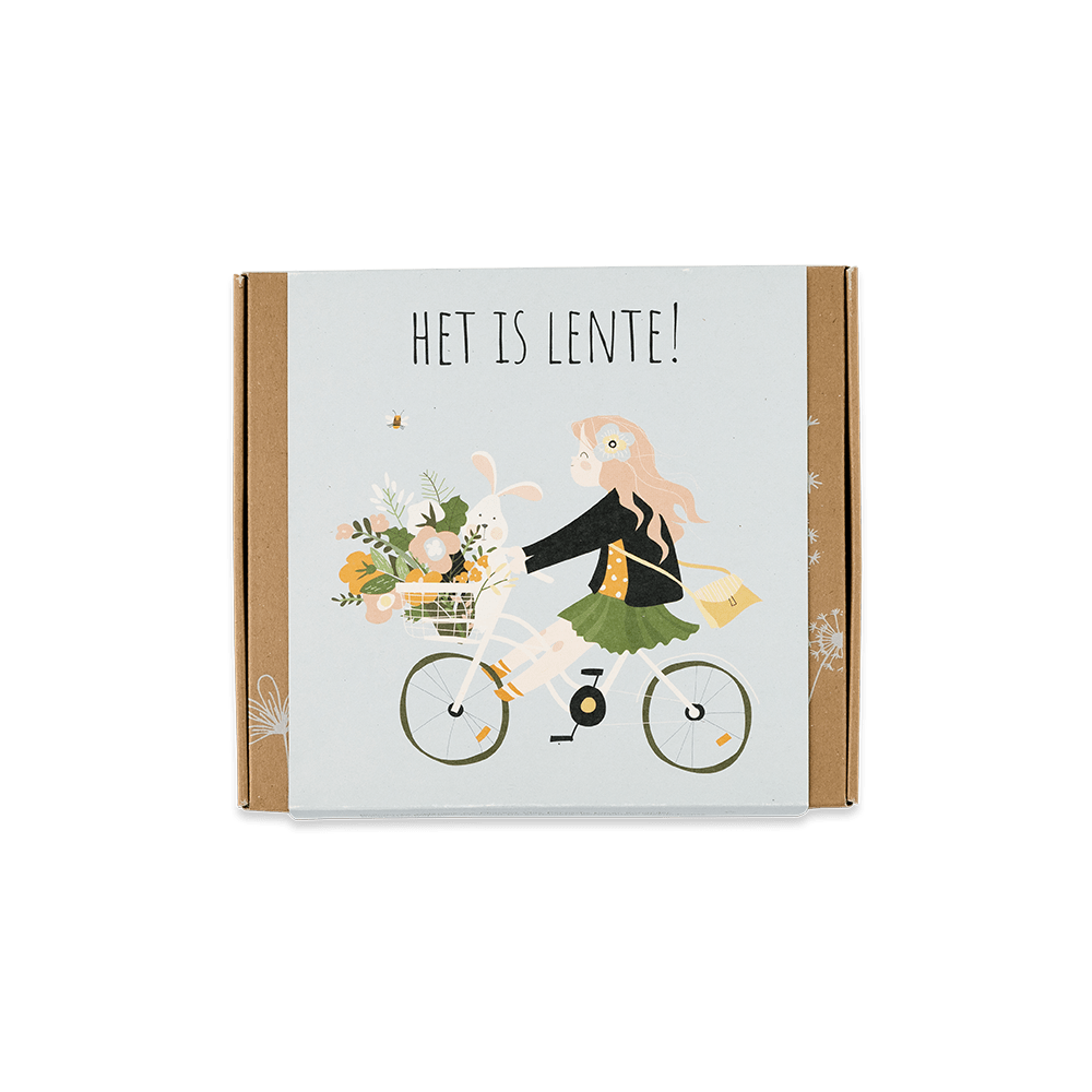 Lente Gift Box Medium "Op de Fiets" met 9 Zaadbommetjes