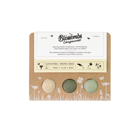 Weggeefcadeautje met 3 Blossombs bloembommetjes