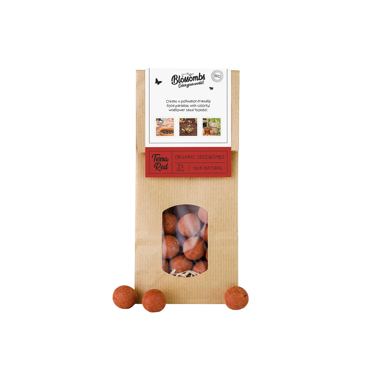 Kraft zak (met 10 of 25 Blossombs Bloembommetjes)