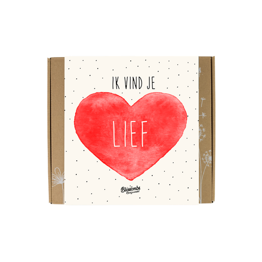 Gift Box Medium "Ik vind je lief" met 9 Zaadbommetjes