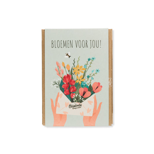 Gift Box Mini "Bloemen voor jou" met 4 bloembommetjes