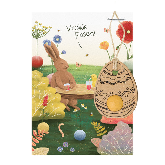 Hanger op kaart met 1 zaadbommetje - Easter Wonderland