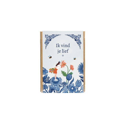 Gift Box Mini met 4 zaadbommetjes - Delft Blue Kisses
