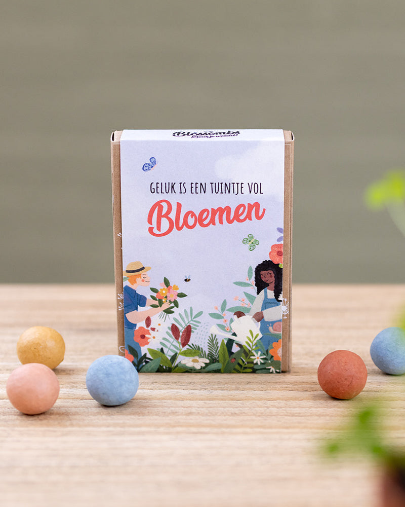 Gift Box Mini met 4 bloembommetjes - Lucky Gardening