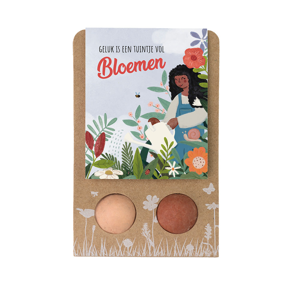 Weggeefcadeautje met 2 Blossombs zaadbommetjes - Lucky Gardening