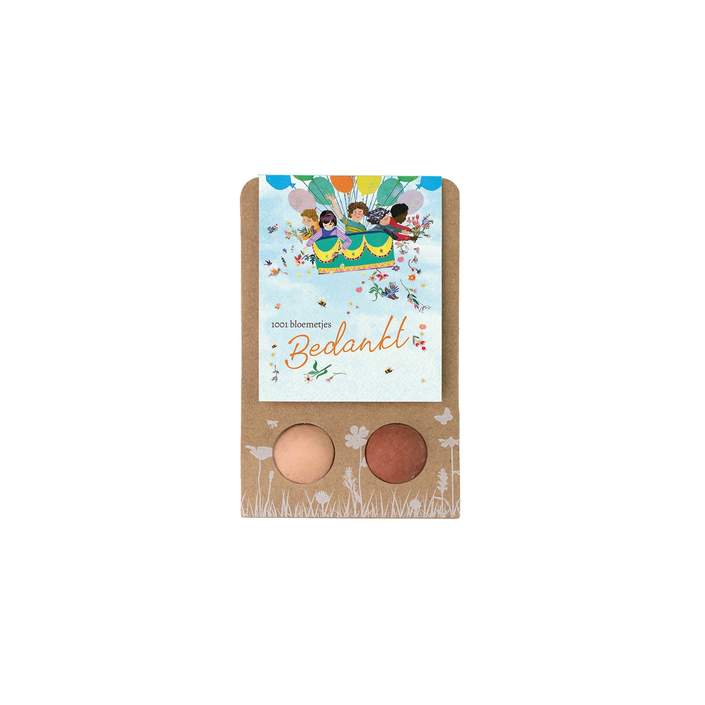 Weggeefcadeautje "Bedankt" met 2 zaadbommetjes - Air Balloon