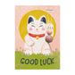 Gelukspoppetje met 2 bloembommetjes - Lucky Cat