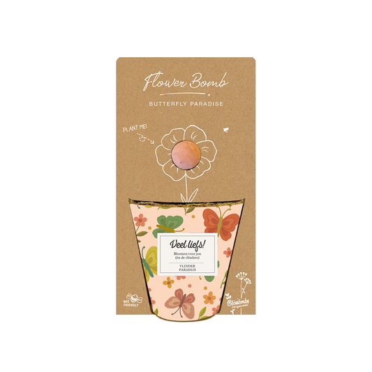 Grow Kit "Veel liefs!" met Vlinder Mix Zaadbommetje