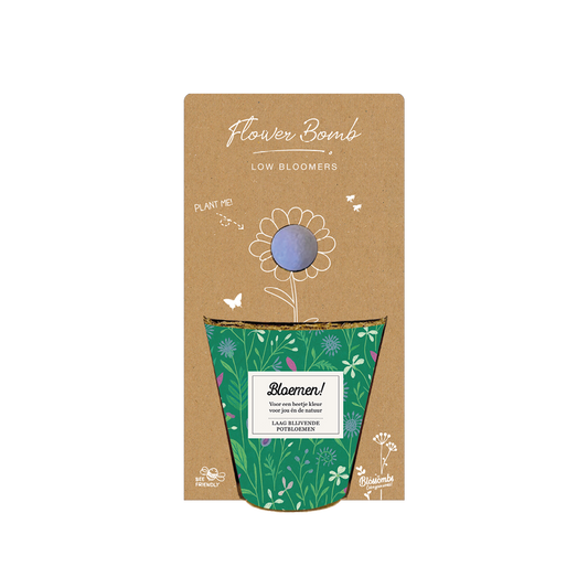 Grow kit "Bloemen!" met Laagbloeiende Mix Zaadbommetje