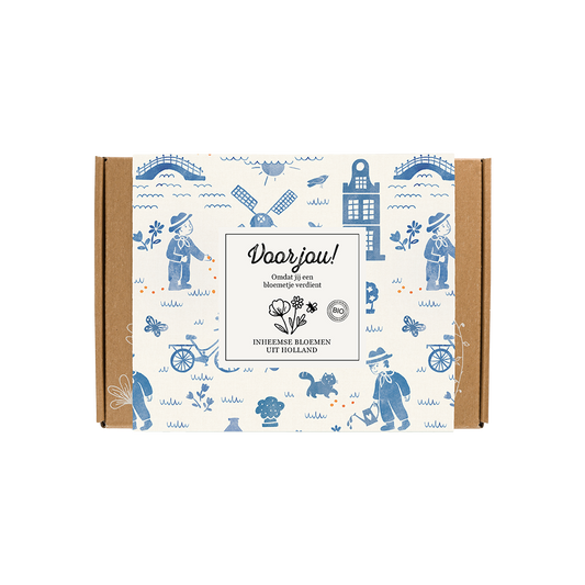 Gift Box Small "Voor jou!" met 7 Hollandse Mix Zaadbommetjes