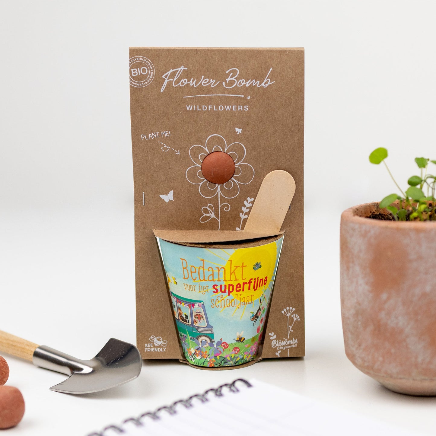 Grow Kit Schoolbus "Bedankt" met Wilde bloemen Mix Zaadbommetje