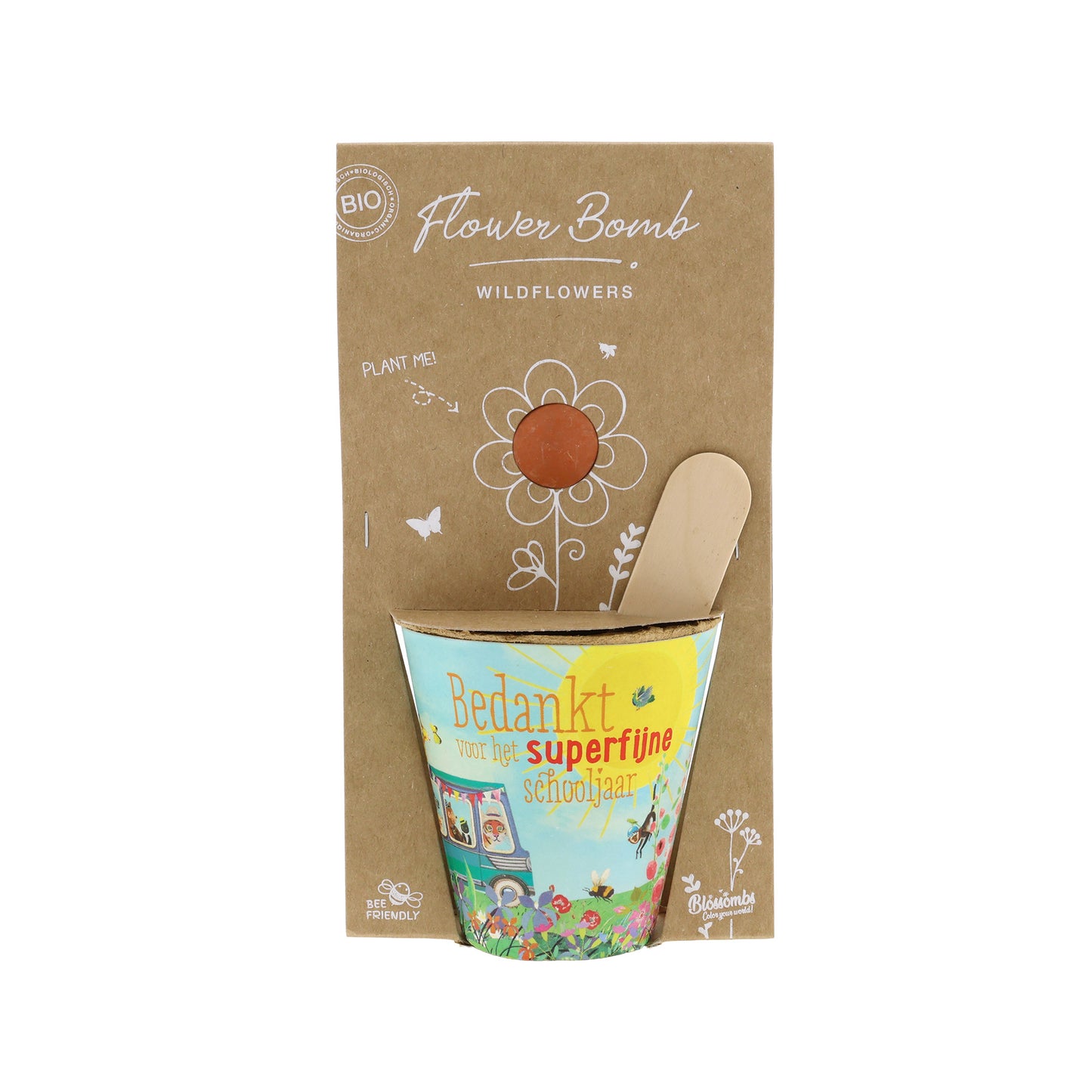 Grow Kit Schoolbus "Bedankt" met Wilde bloemen Mix Zaadbommetje