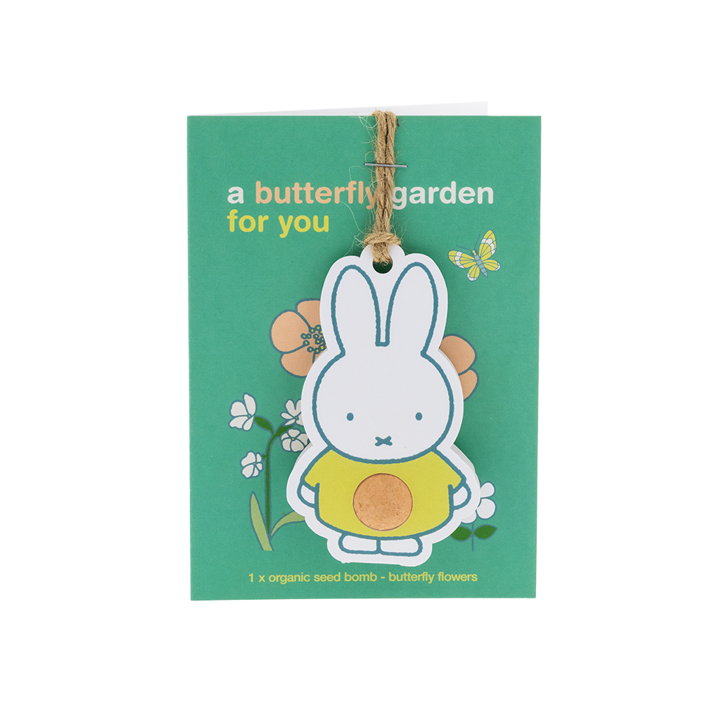 Nijntje Hanger met zaadbommetje en kaart - Butterfly Garden For You