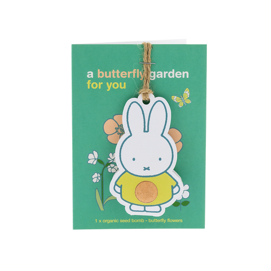 Nijntje Hanger met zaadbommetje en kaart - Butterfly Garden For You