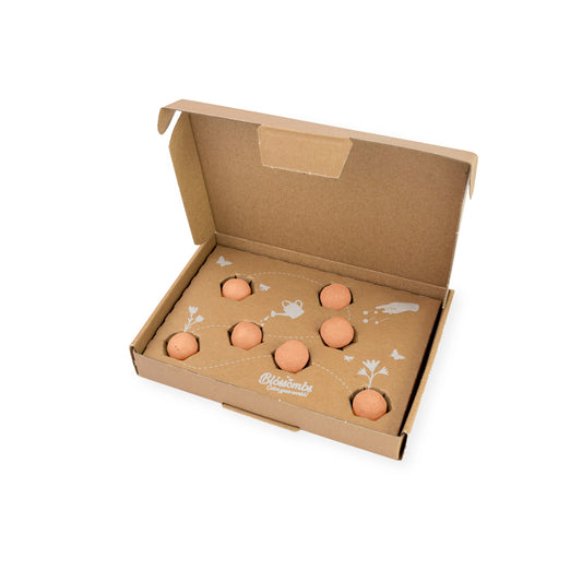 Gift Box Small "Veel liefs!" met 7 Vlinder Mix Zaadbommetjes