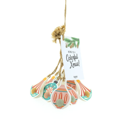 Limited edition - Kleurrijke kersthangers met zaadbommetje - Bundel 9 stuks