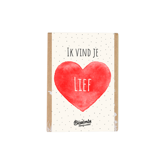Gift Box Mini "Ik vind je lief" met 4 Blossombs zaadbommetjes