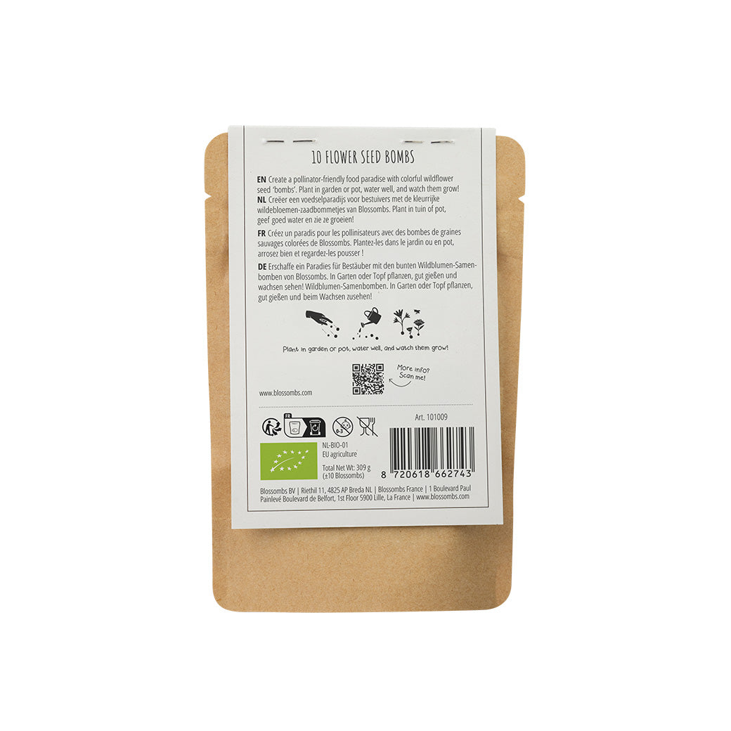 Kraft zak (met 10 of 25 Blossombs Bloembommetjes)