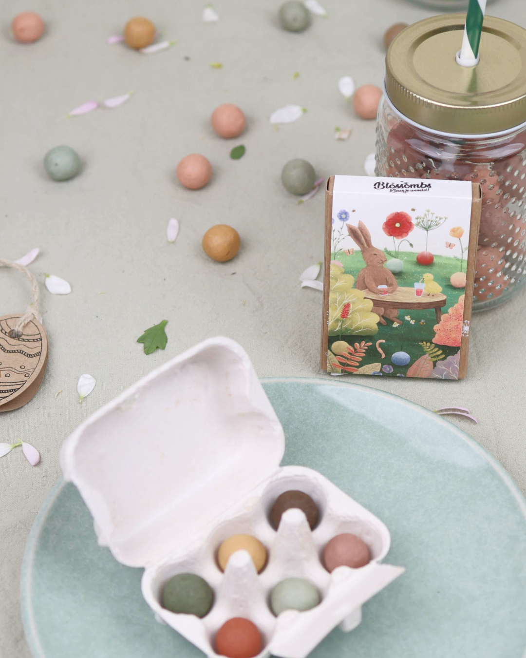 Gift Box Mini met 4 bloembommetjes - Easter Wonderland